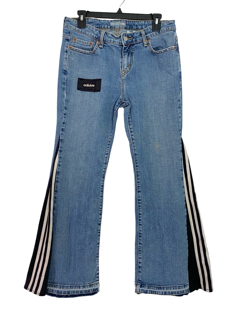 Levi’s Adidas Custom Jeans Womens Size Vintage Y2K Flare Levis Collaboration